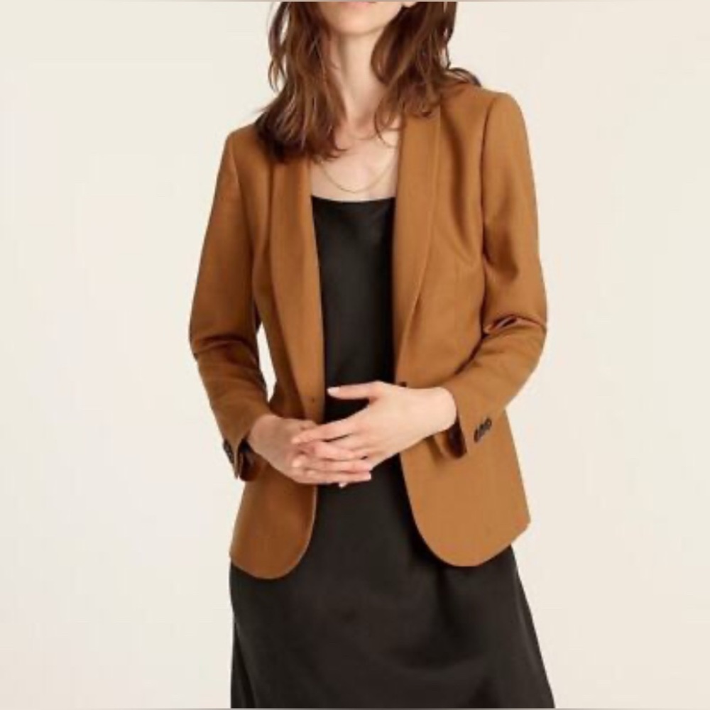 JCREW Parker Blazer Color Camel wool blend classy academia business wear size 4